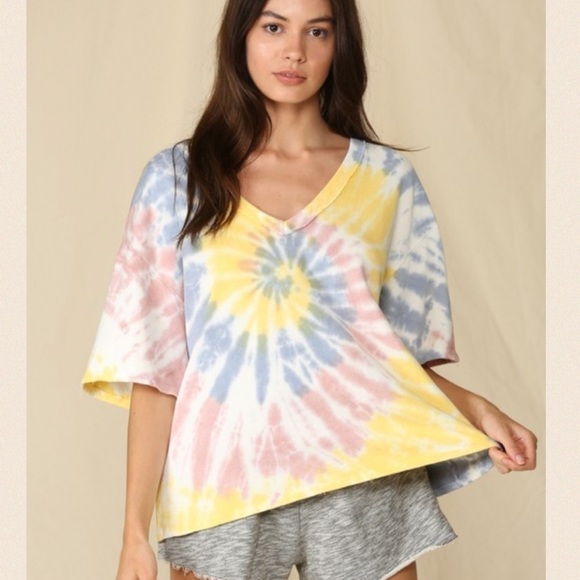 Swirls of Beauty French Terry Tie Dye Top - Picture 3 of 9